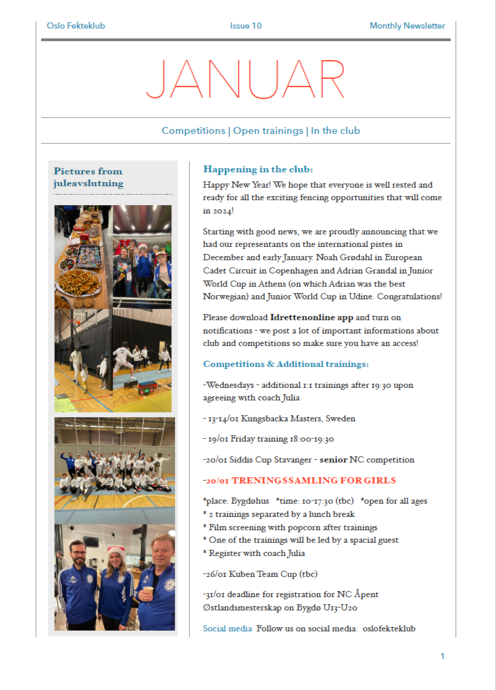 Plan for JANUAR 2024